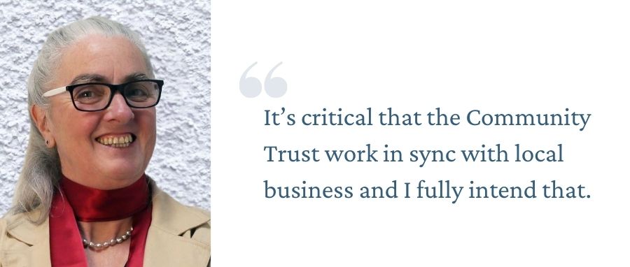 Anne Widdop headshot with quote about intention to work with local businesses